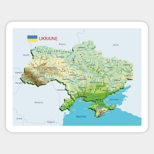 Topographic map of Ukraine Sticker